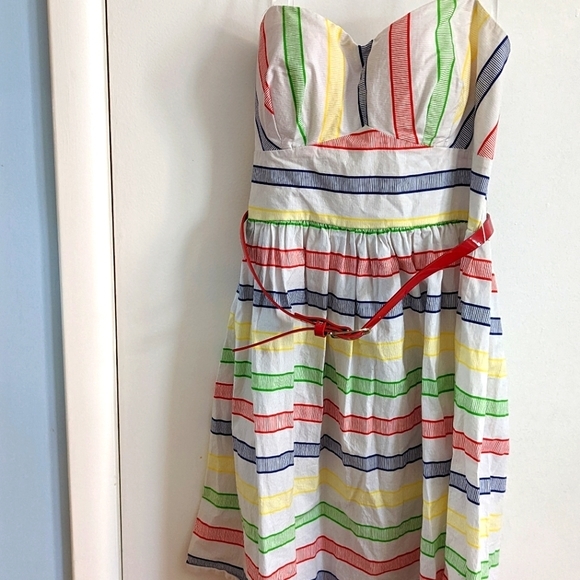 EUC B. SMART strapless belted A line dress. Size 10 fits more like a 6/8 - Picture 3 of 6